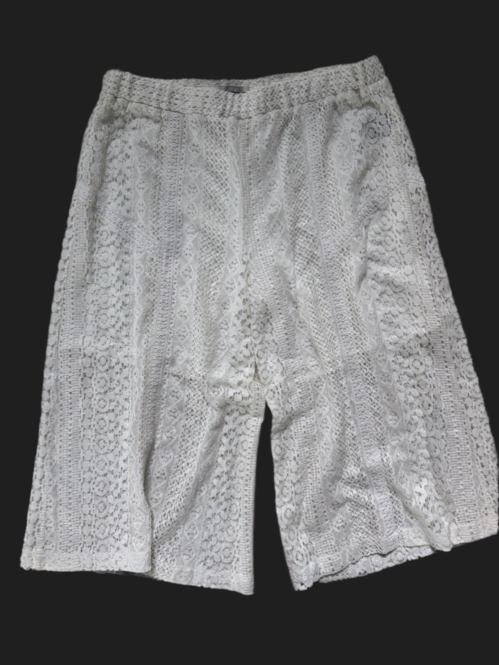 The Letter White Crochet Bermuda Shorts